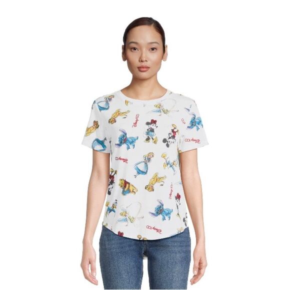 Disney 100 Print Tee T-Shirt with Short Sleeves, Size S - Picture 5 of 7